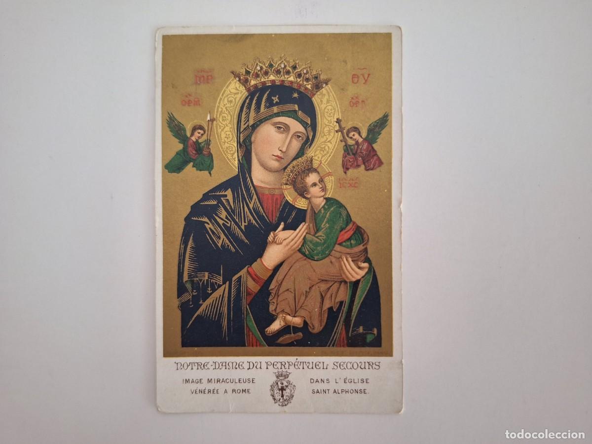 Postais: ANTIGUA ESTAMPA RELIGIOSA VIRGEN PERPETUO SOCORRO EST-188 RV