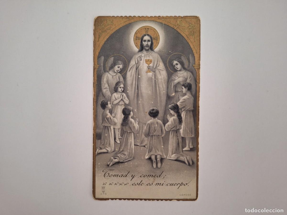 Postcards: ANTIGUA ESTAMPA RELIGIOSA COMUNION 1917 EST-193 RV