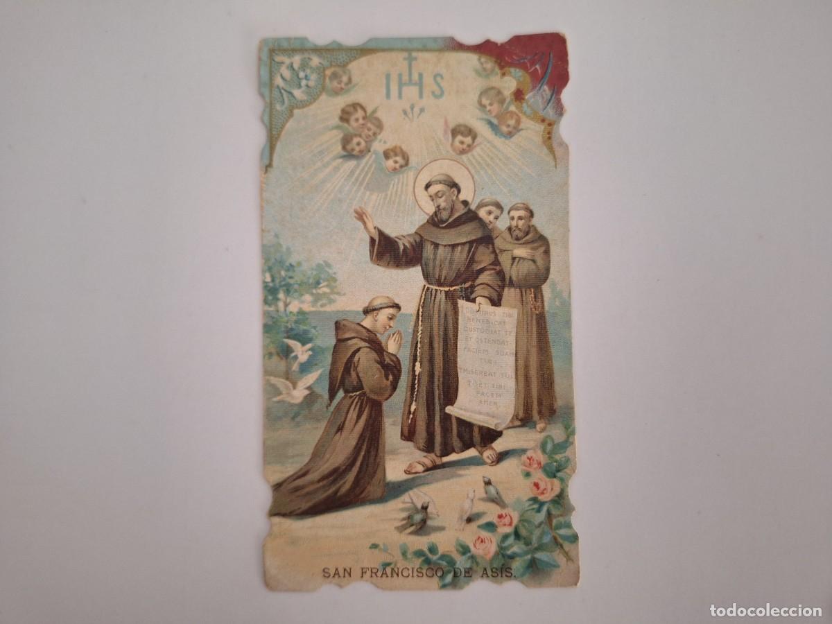 Cartoline: ANTIGUA ESTAMPA RELIGIOSA BENDICION SAN FRANCISCO DE ASIS EST-196 RV