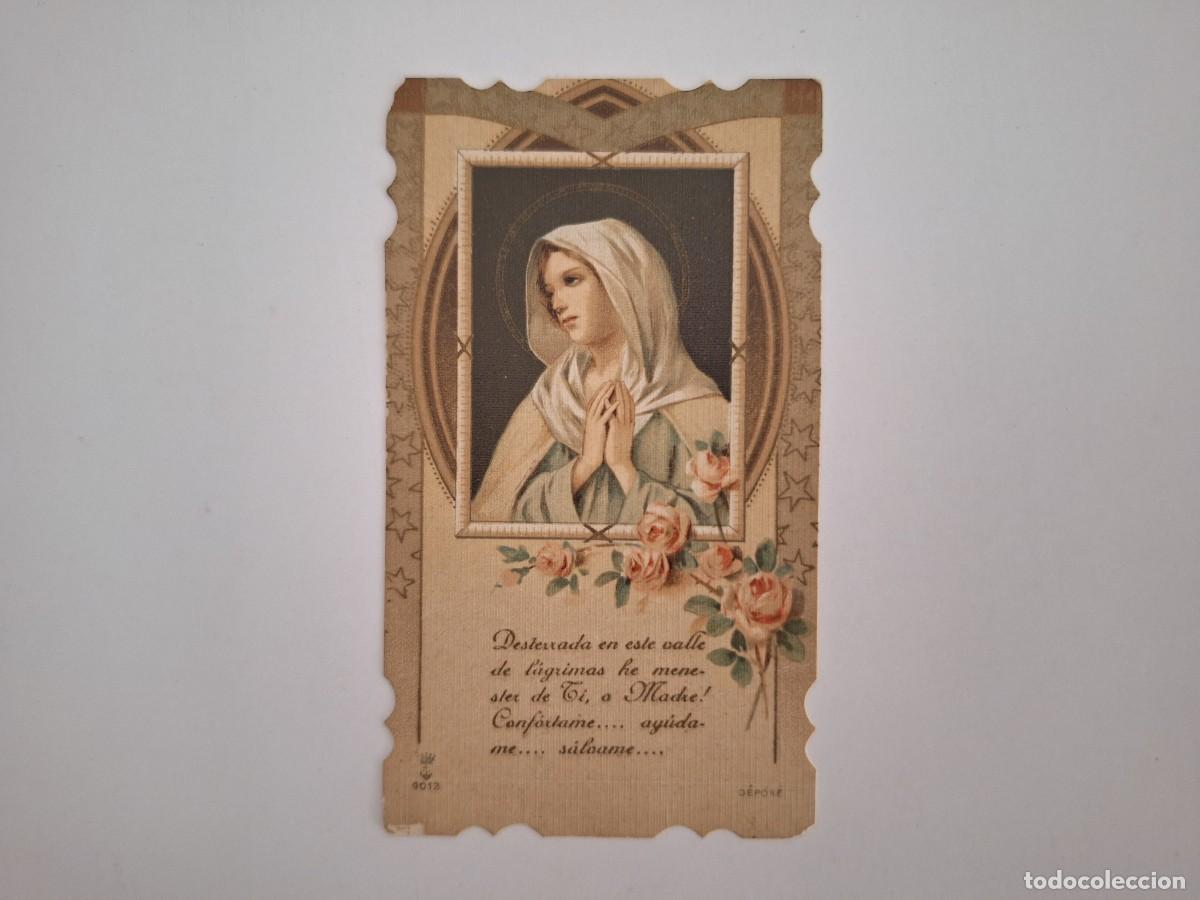 Postkarten: ANTIGUA ESTAMPA RELIGIOSA DESTERRADA VALLE LAGRIMAS MADRE SALVAME EST-200 RV
