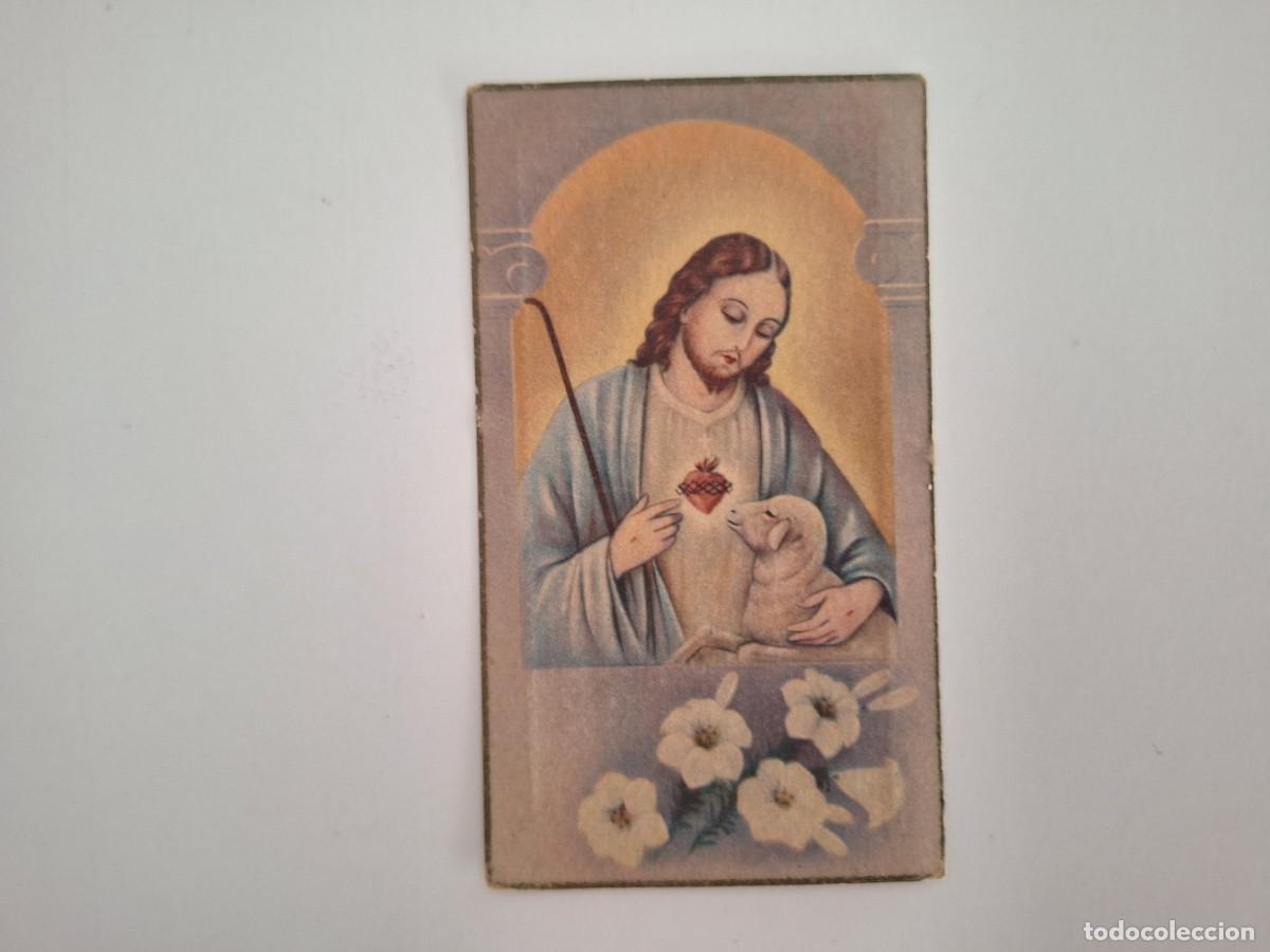 Postcards: ANTIGUA ESTAMPA RELIGIOSA SAGRADO CORAZON JESUS EST-201 RV PUBLICIDAD CASA BALLESTER VALENCIA