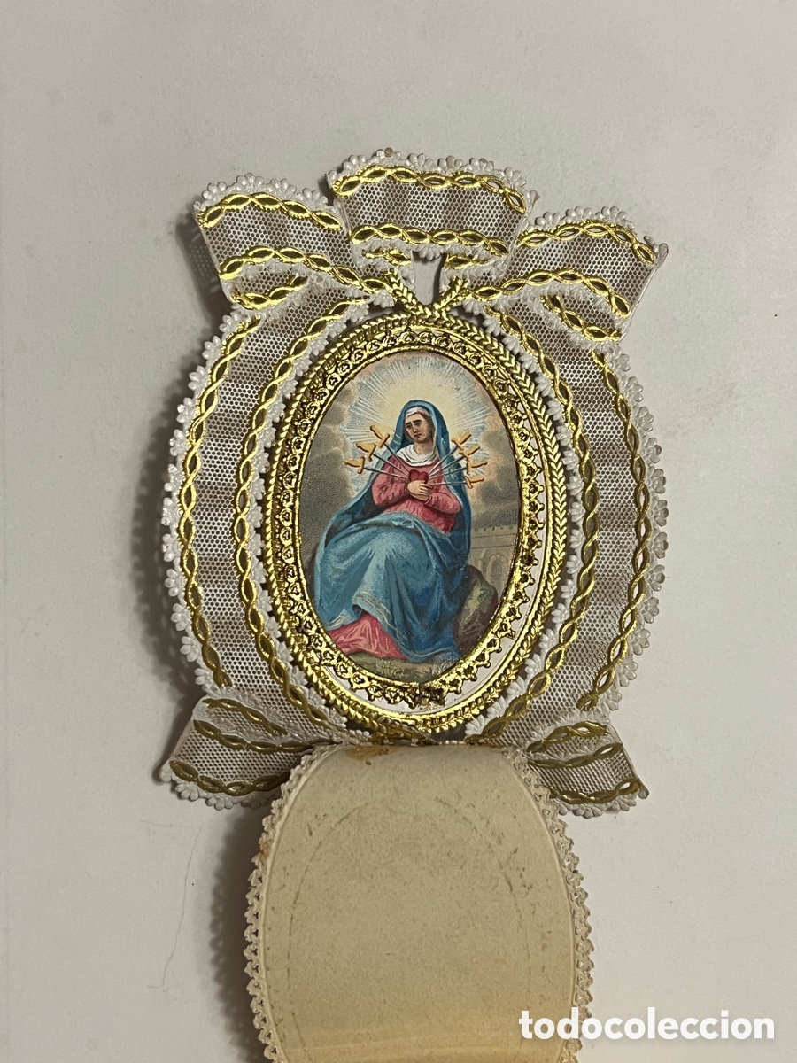 Postales: SAGRADO CORAZ&Oacute;N DE MARIA.. Bend&iacute;cenos.. Estampa Calada Antigua (fin Siglo XIX)