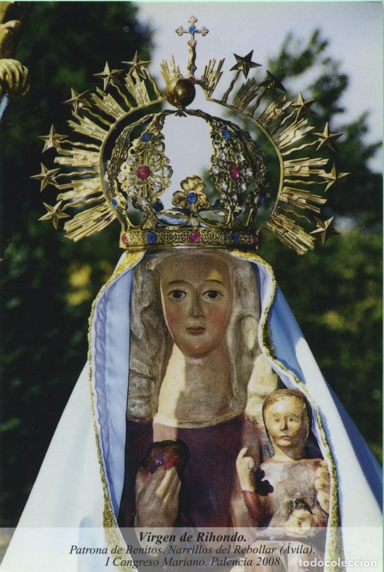 Postcards: Tarjet&oacute;n. Virgen de Rihondo. Patrona de Benitos. Narrillos del Rebollar (&Aacute;vila). I Congreso Mariano.