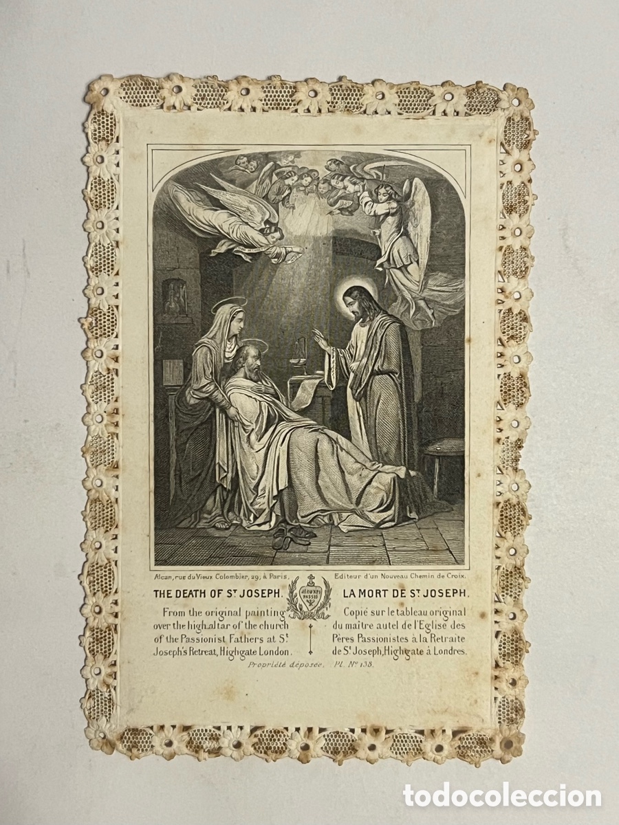 Postcards: LA MUERTE DE SAN JOSE.., MISION DE LOS PADRES PASIONISTAS Establecida en Londres el a&ntilde;o 1859