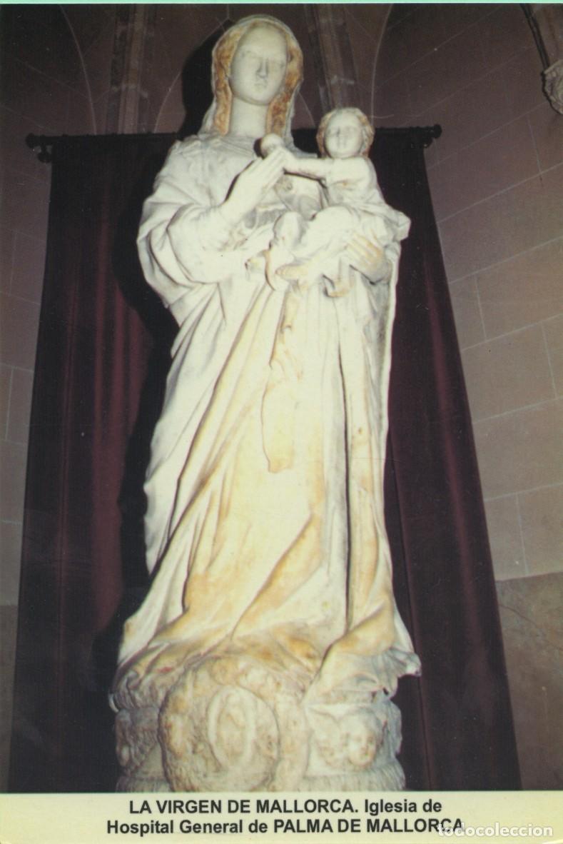 Cartoline: Tarjet&oacute;n con leyenda. La Virgen de Mallorca. Iglesia de Hospital General de PALMA DE MALLORCA.