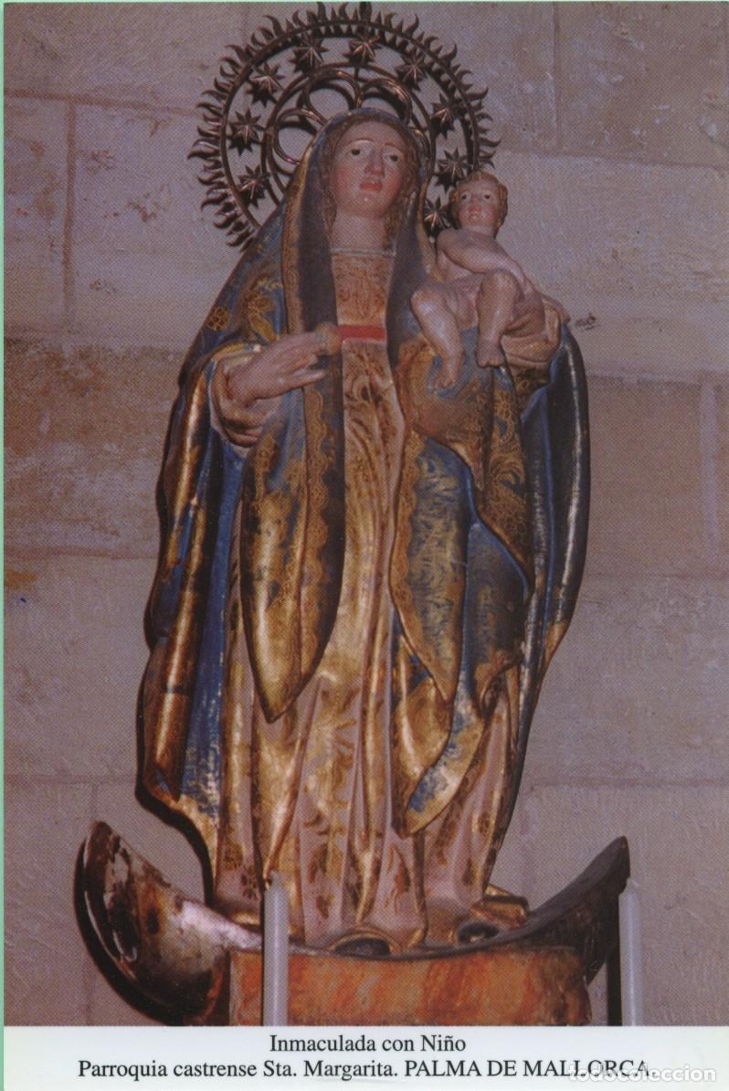 Postales: Tarjet&oacute;n. Inmaculada con Ni&ntilde;o. Parroquia castrense Sta. Margarita. PALMA DE MALLORCA