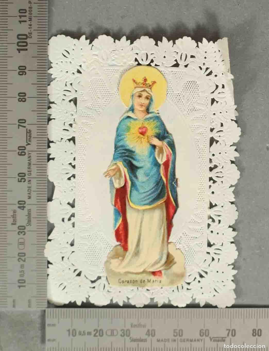 Postales: ESTAMPA. Sagrado Coraz&oacute;n de Mar&iacute;a - PUNTILLA. CHOCOLATES LA ESPA&Ntilde;A