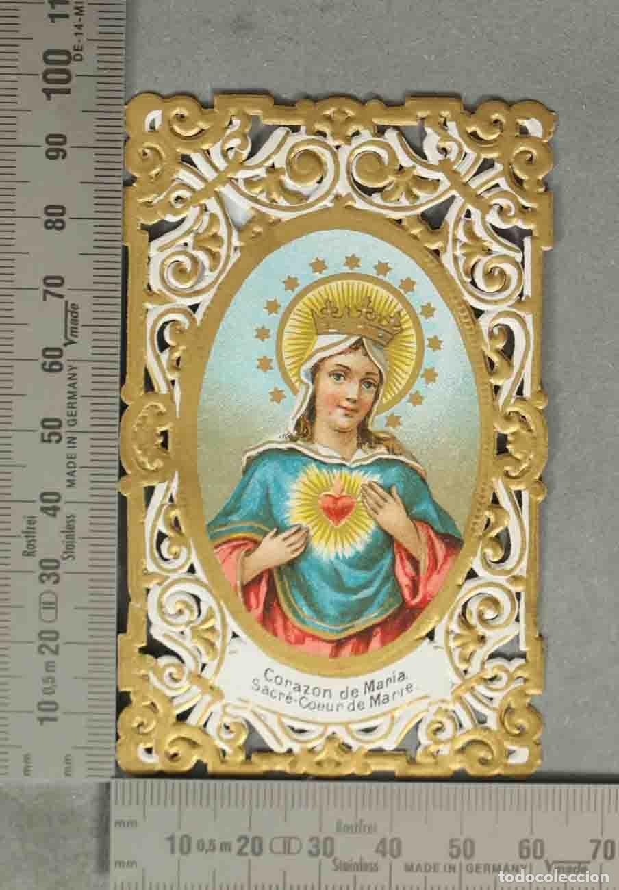 Postales: ESTAMPA PUNTILLA. Virgen Mar&iacute;a - Inmaculado Coraz&oacute;n de Mar&iacute;a - CHOCOLATES LA ESPA&Ntilde;A