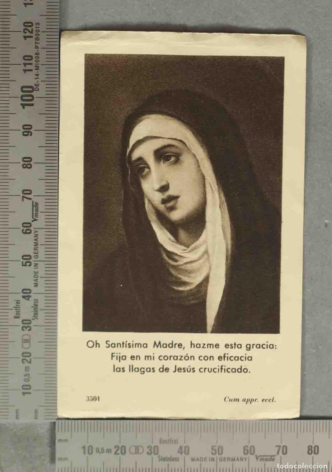 Postales: ESTAMPA. Oh Sant&iacute;sima Madre, hazme esta gracia MISIONERAS DE LA SAGRADA FAMILIA