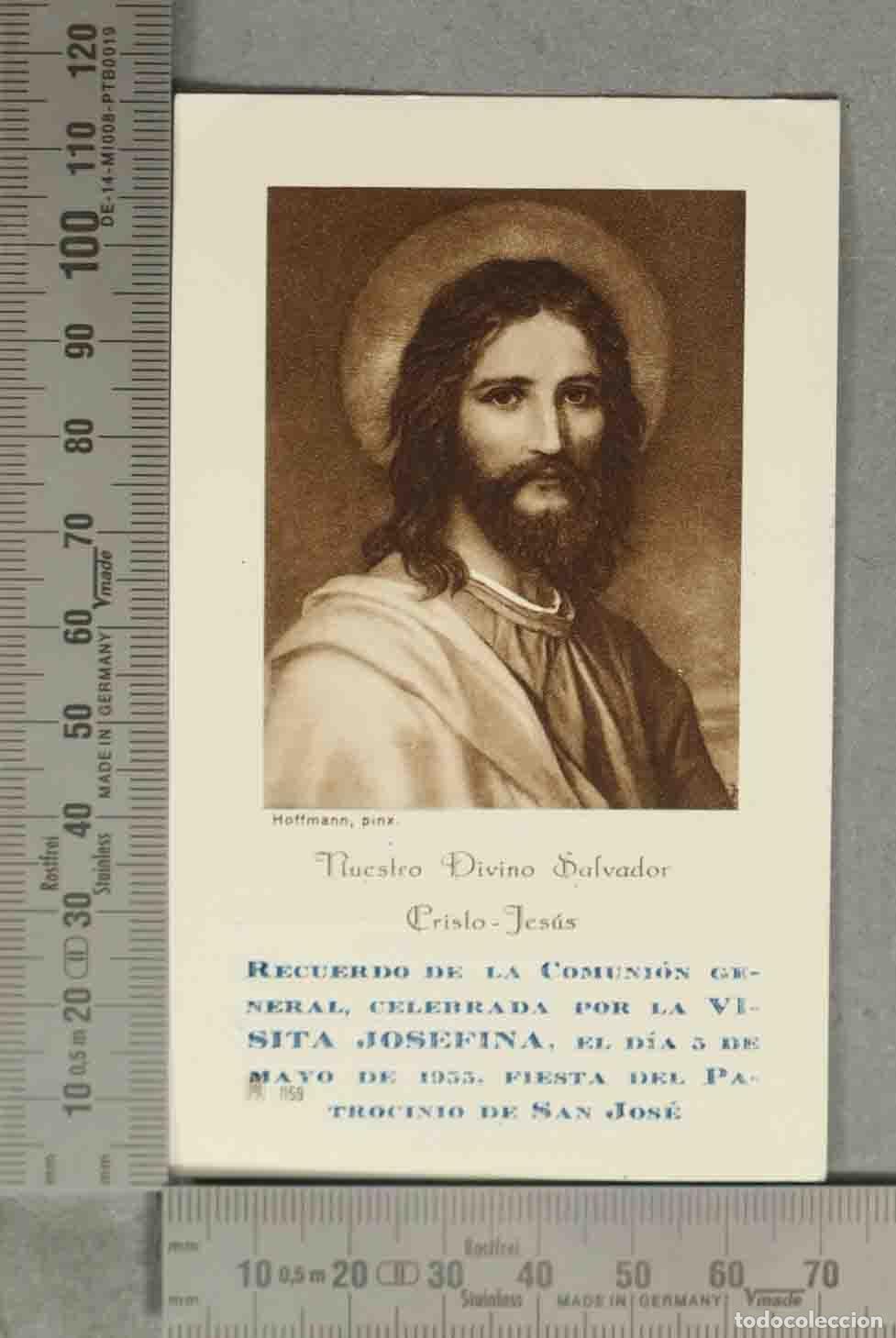 Cartoline: ESTAMPA. Nuestro Divino Salvador - Heinrich Hofmann RECUERDO COMUNION 1933.