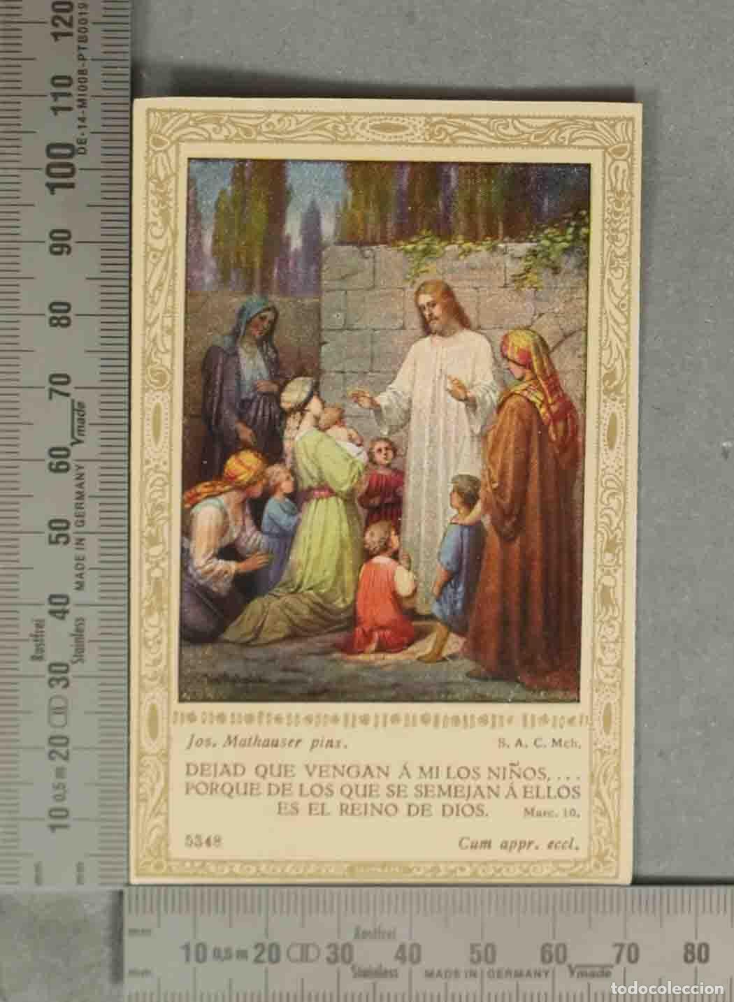 Postais: ESTAMPA. Dejad que vengan a m&iacute; los ni&ntilde;os - PRIMERA COMUNION. 1926 CATEDRAL TOLEDO