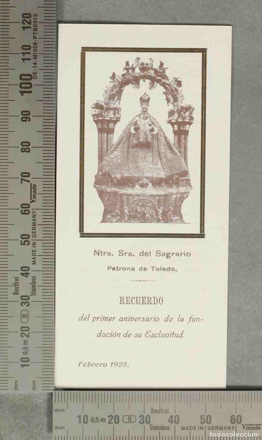 Cartoline: ESTAMPA. Ntra. Sra. del Sagrario - Patrona de Toledo - Recuerdo del primer aniversario 1925