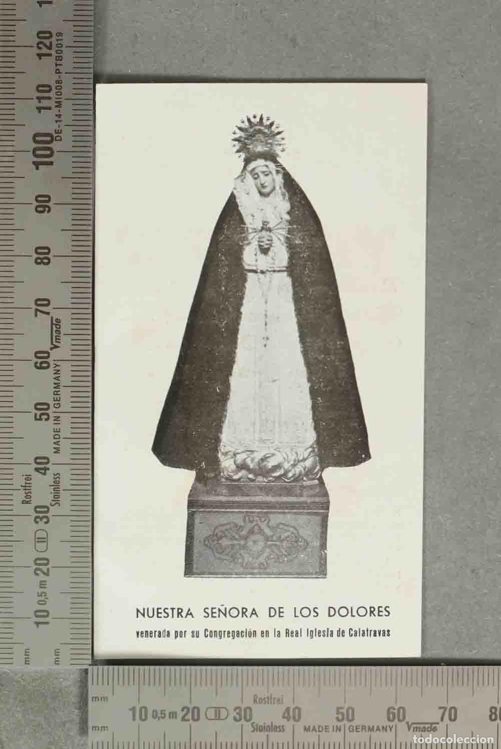 Postales: ESTAMPA. Nuestra Se&ntilde;ora de los Dolores - Real Iglesia de Calatravas. RECUERDO NOVENA