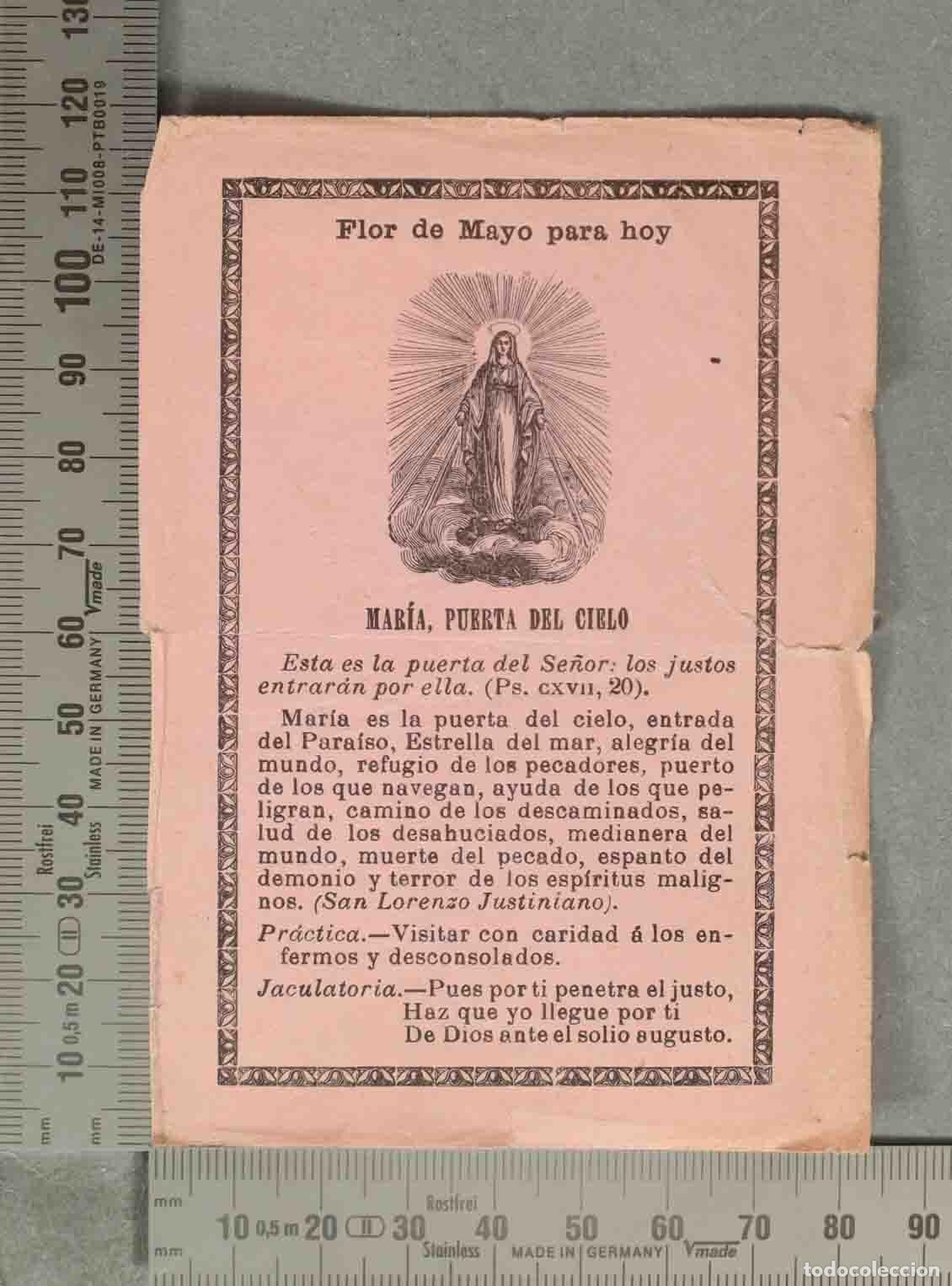 Cartoline: ESTAMPA. Flor de Mayo para hoy - Mar&iacute;a, Puerta del Cielo
