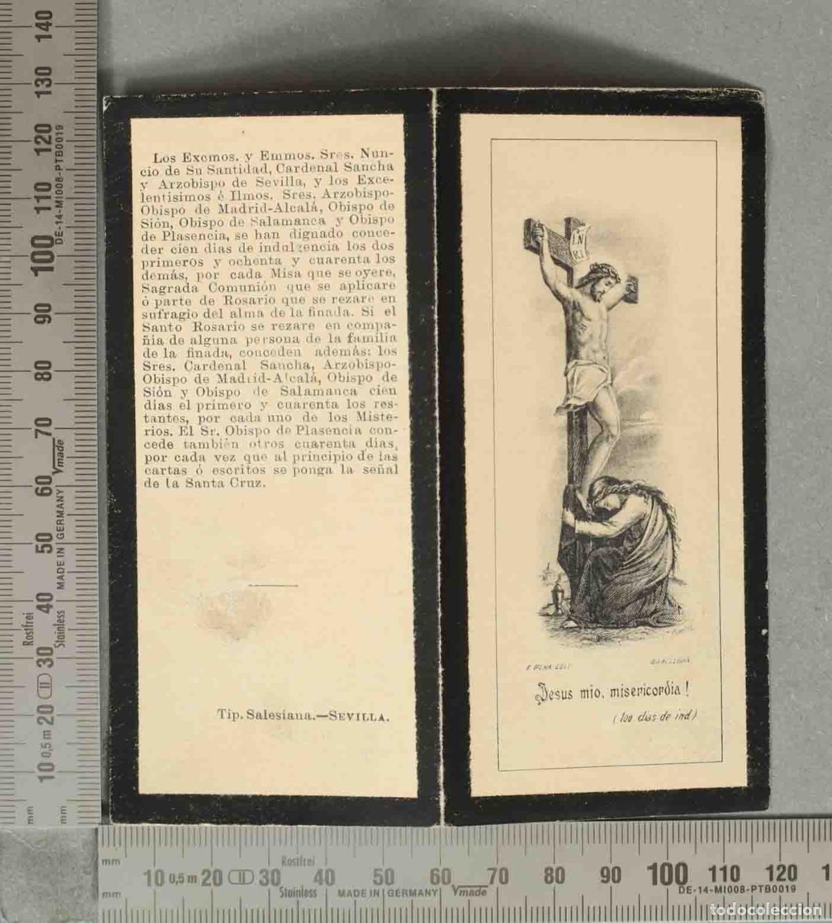 Cartes Postales: ESQUELA DIPTICO. VIUDA DE CAILHAU. NAVALMORAL DE LA MATA CACERES. 1900