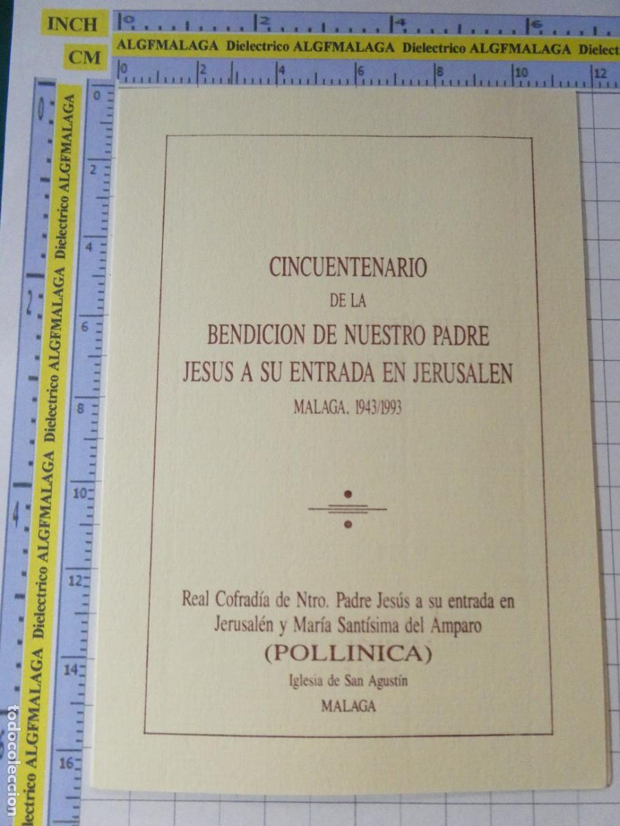 Postales: RECORDATORIO RELIGIOSO SEMANA SANTA PROGRAMA 50 ANIVERSARIO COFRAD&Iacute;A POLLINICA M&Aacute;LAGA 1943 1993 2716