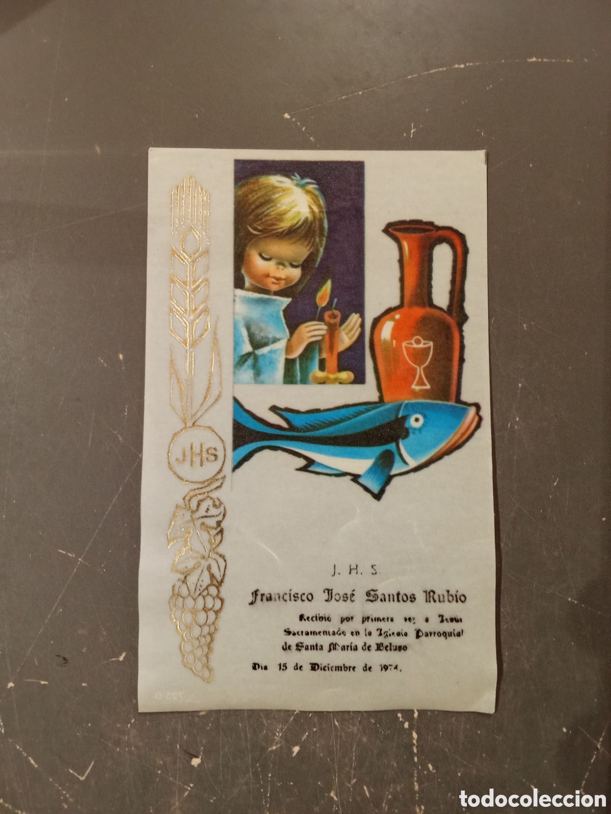 Postais: Recordatorio Religioso Primer Sacramento 1974