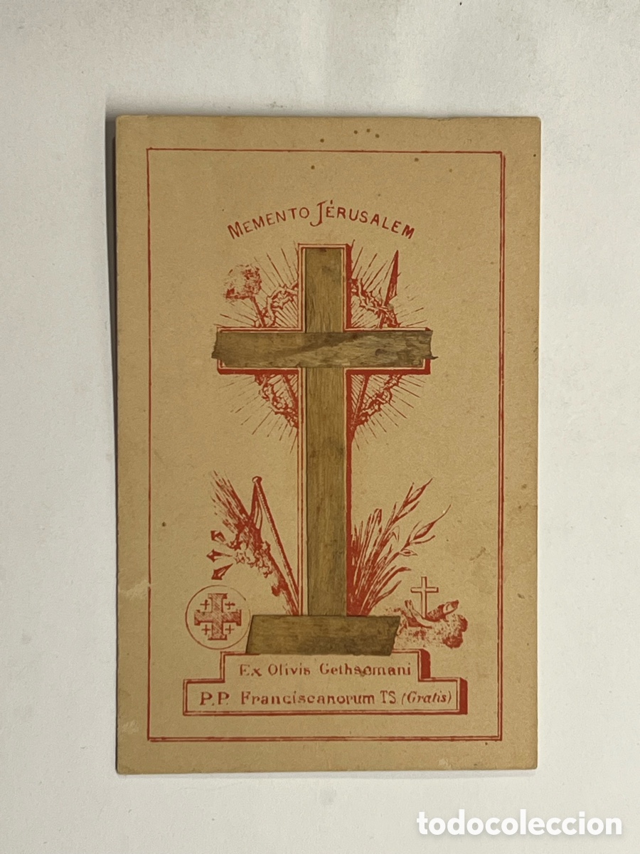 Cartes Postales: ESTAMPA. Memento Jerusal&eacute;n.. Ex Olivis Gethsemani.., P.P. Franciscanorum TS