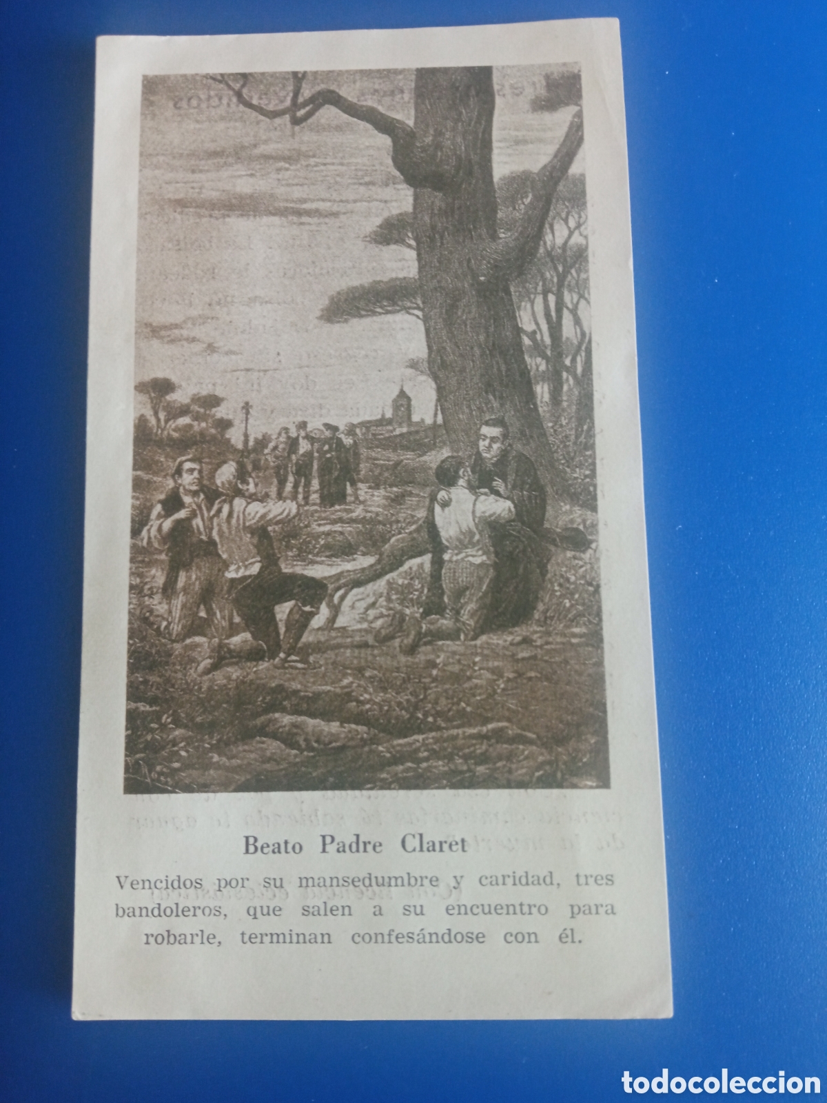 Postales: Antiguo recordatorio Beato Padre Claret, con leyenda, mide 12,3x6,9cm
