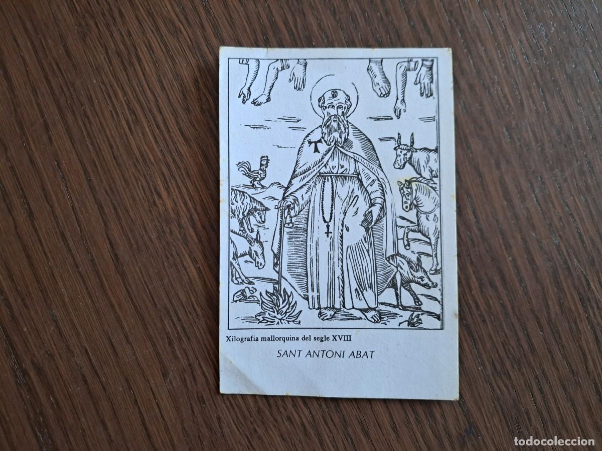Cartes Postales: estampa religiosa, Sant Antoni Abat, xilografia mallorquina del segle XVIII