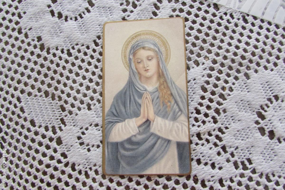 Postales: ESTAMPA VIRGEN ESCRITA A&Ntilde;OS 30S