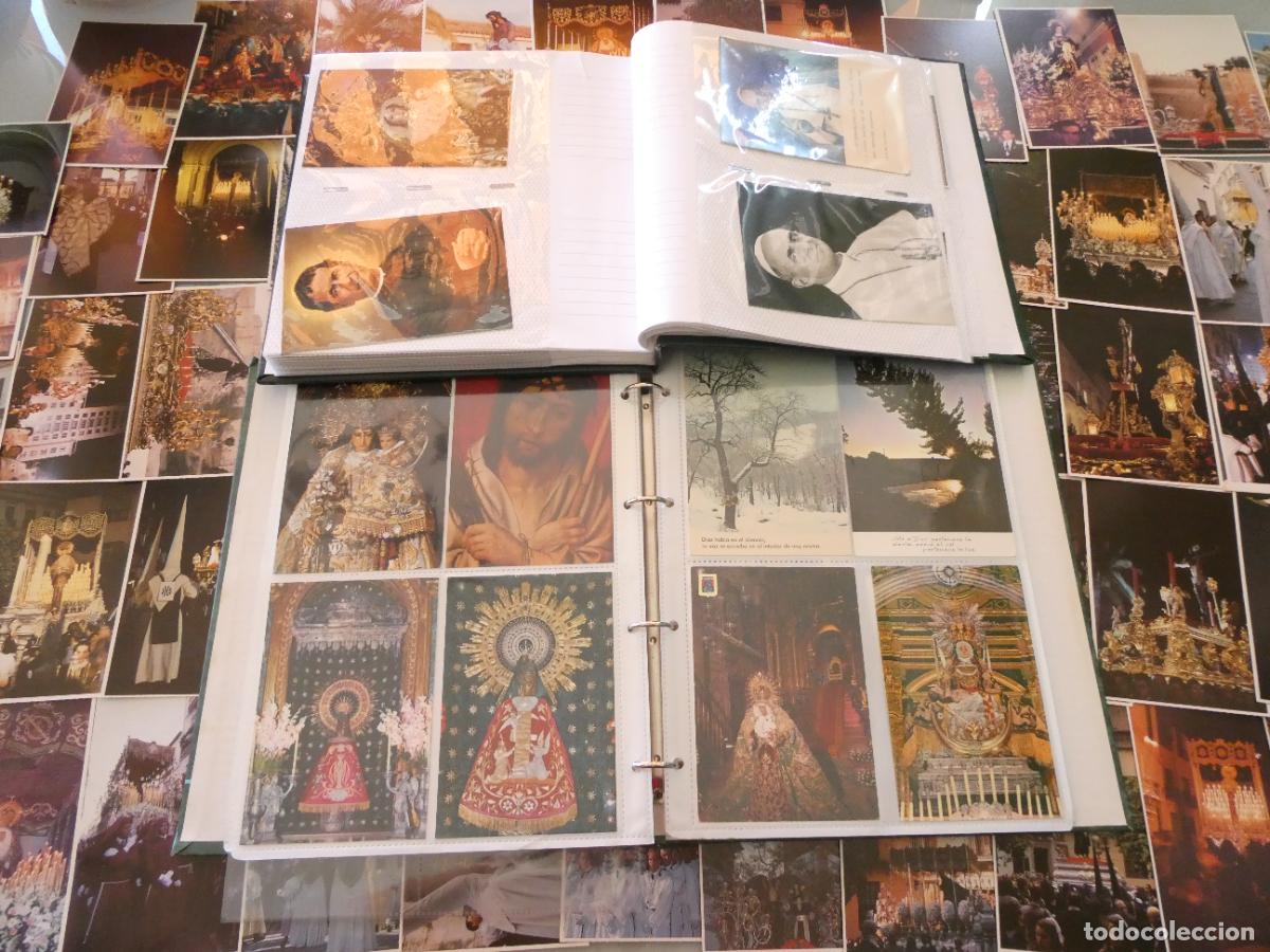 Postales: GRAN LOTE COLECCI&Oacute;N &Aacute;LBUMES 360 POSTALES RELIGIOSAS SEMANA SANTA V&Iacute;RGENES SANTOS. 2,7KG