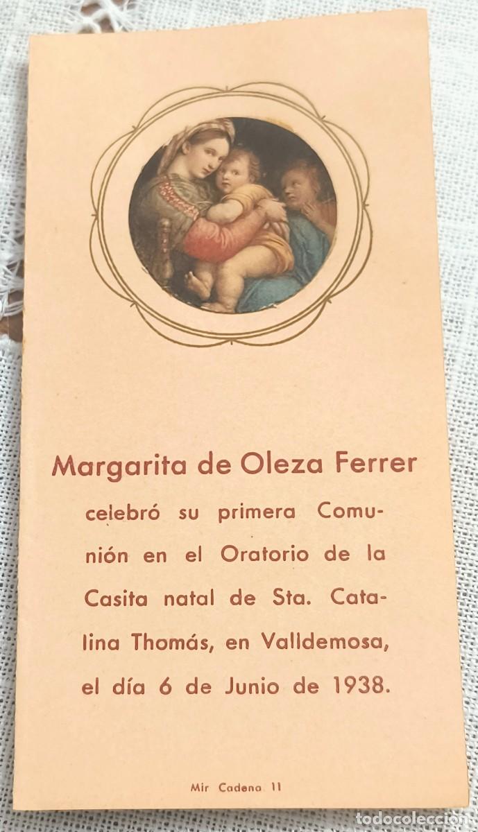 Postales: ESTAMPA | RECUERDO DE COMUNI&Oacute;N 1938 - VALLDEMOSA