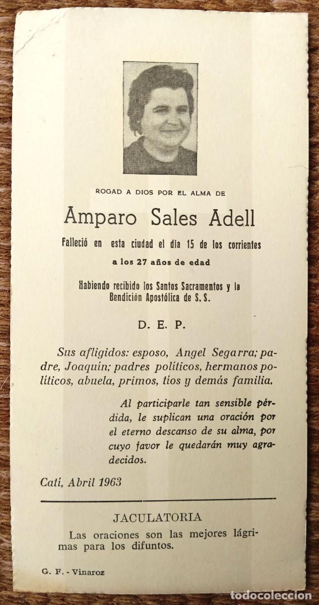 Postales: CAT&Iacute; - CASTELLON - IN MEMORIAN FALLECIDA EN 1963 - ESQUELA