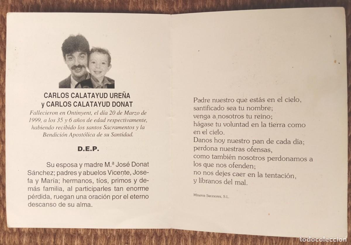 Postales: ONTINYENT - VALENCIA - IN MEMORIAN PADRE E HIJO 1999 - ESQUELA