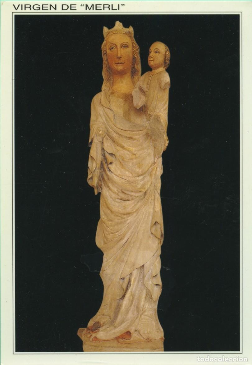 Postales: Parroquia de Merli (Huesca). Virgen de Merli. S. XIV. Piedra Policromada. Sin circular. EDICIONES SI
