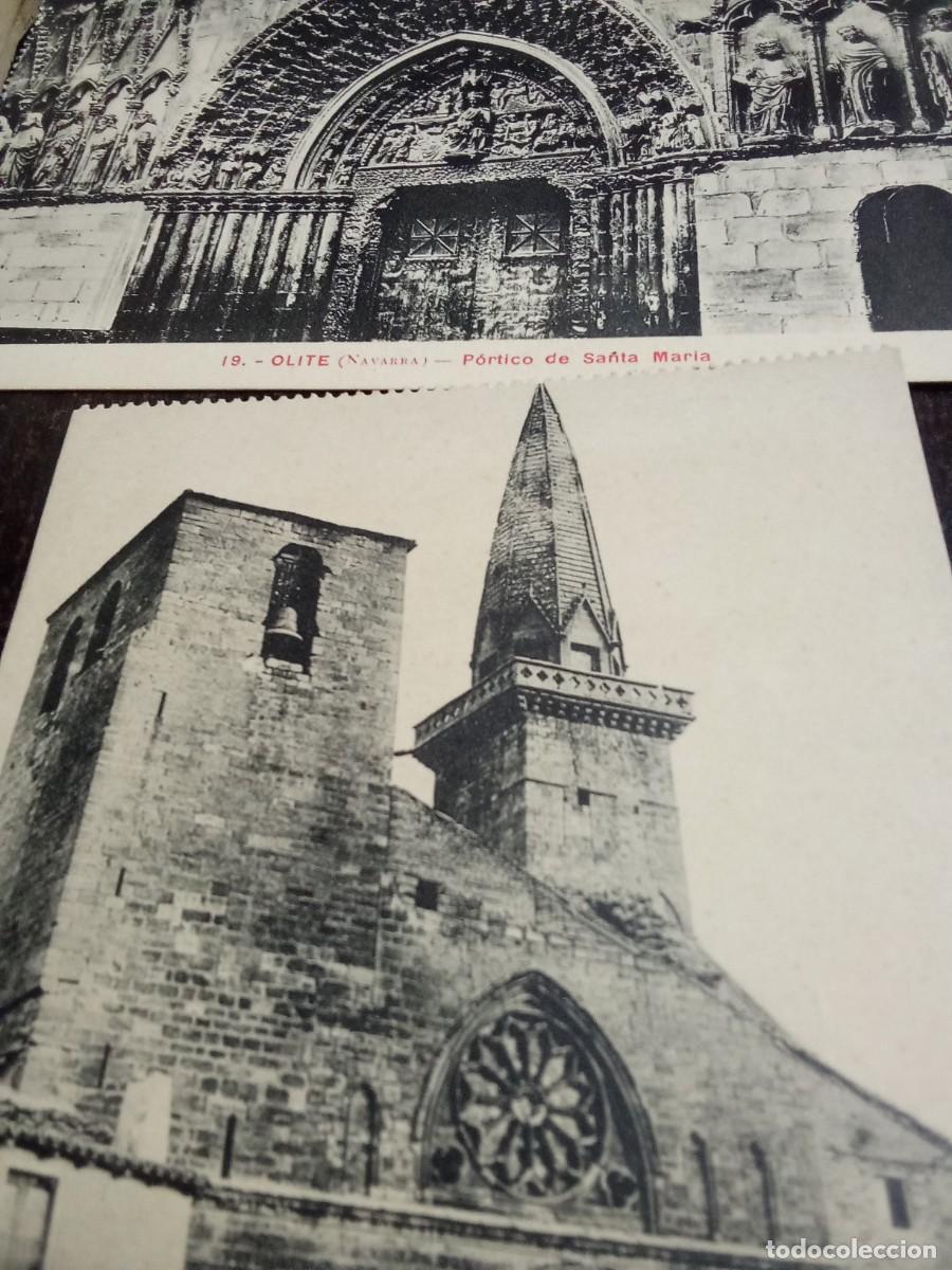 Postales: Olite.Navara.SAn Pedro y Portico de Santa Maria.