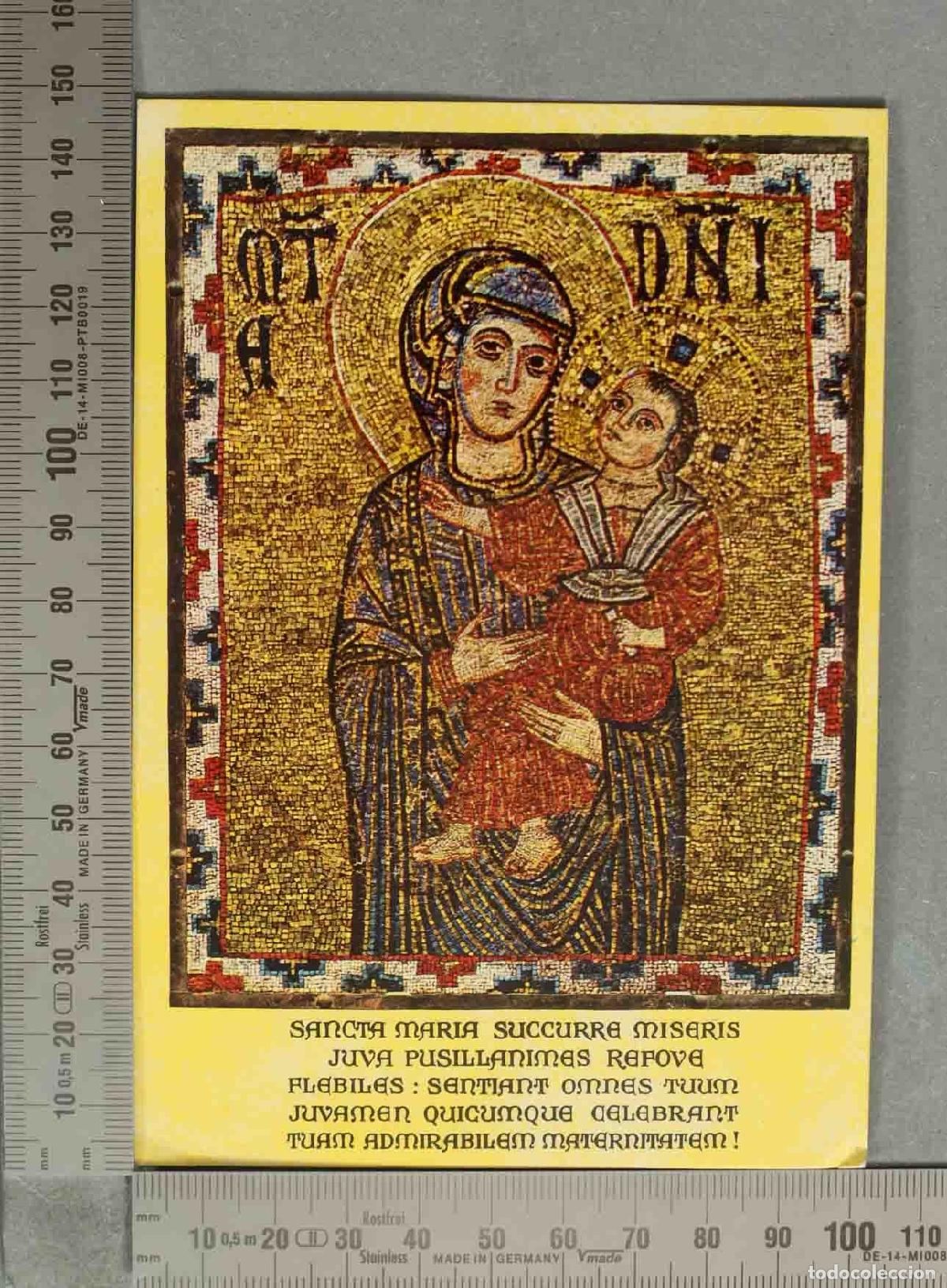 Cartes Postales: POSTAL. Sancta Maria Succurre Miseris Juva Pusillanimas Refove Flebiles - Mosaico Bizantino Virgen