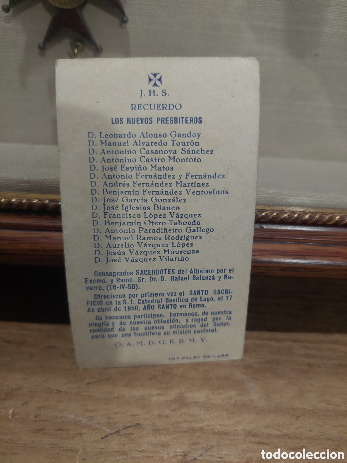 Postales: LUGO IMPRENTA PALACIOS 1950 PRESBITEROS CONSAGRACI&Oacute;N SACERDOTES