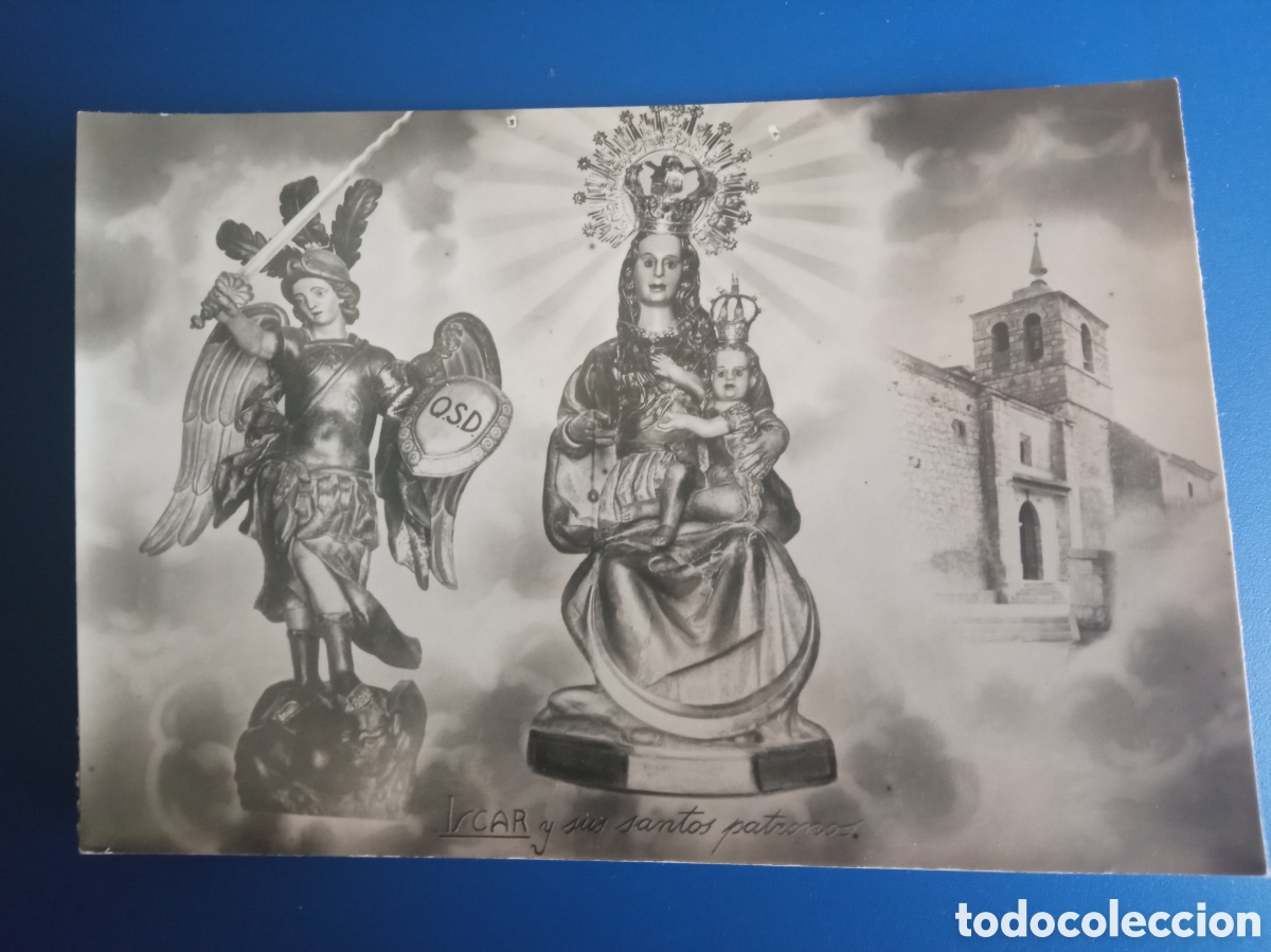 Postales: Antigua foto tarjeta, Iscar (Valladolid) y sus Santos Patrones