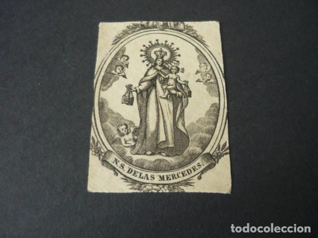 Postkarten: NUESTRA SE&Ntilde;ORA DE LAS MERCEDES ESTAMPA GRABADO EN SEDA 4,5 X 6,5 CM