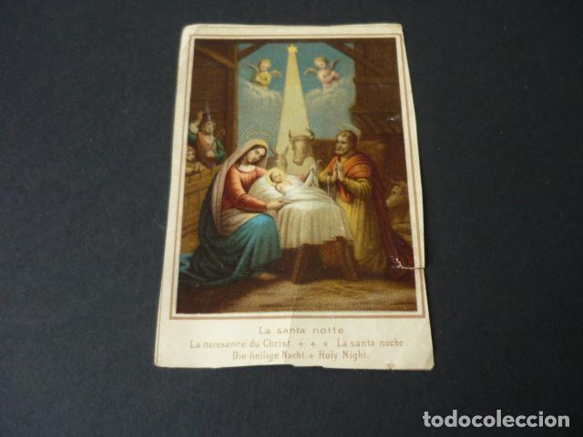 Cartoline: LA SANTA NOCHE ANTIGUA ESTAMPA CROMOLITOGRAFICA