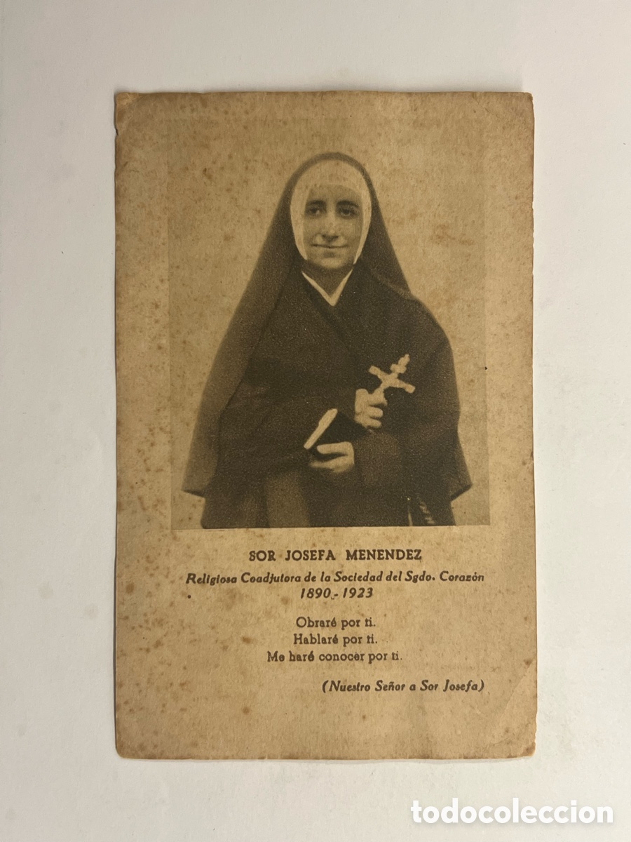 Cartoline: SOR JOSEFA MENENDEZ. Religiosa Coadjutora de la Sociedad del Sado. Coraz&oacute;n 1890- 1923, Estampa