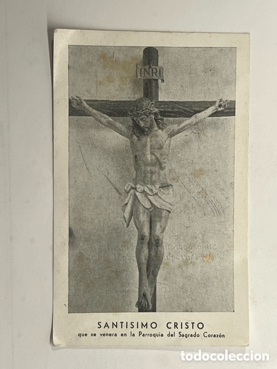 Postkarten: BURJASOT Valencia. SANTISIMO CRISTO que se venera en la Parroquia del Sagrado Coraz&oacute;n (a.1962)