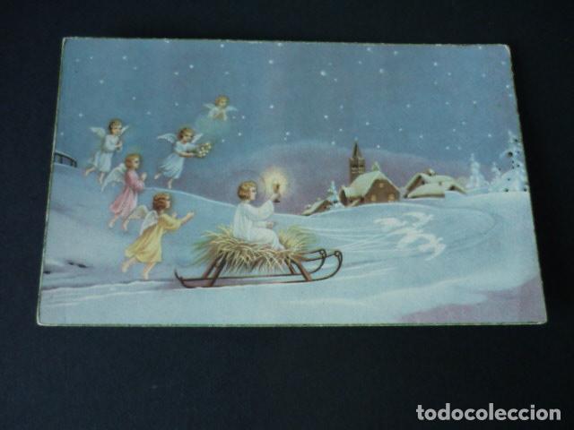 Cartoline: NI&Ntilde;O JESUS EN TRINEO ANTIGUA POSTAL