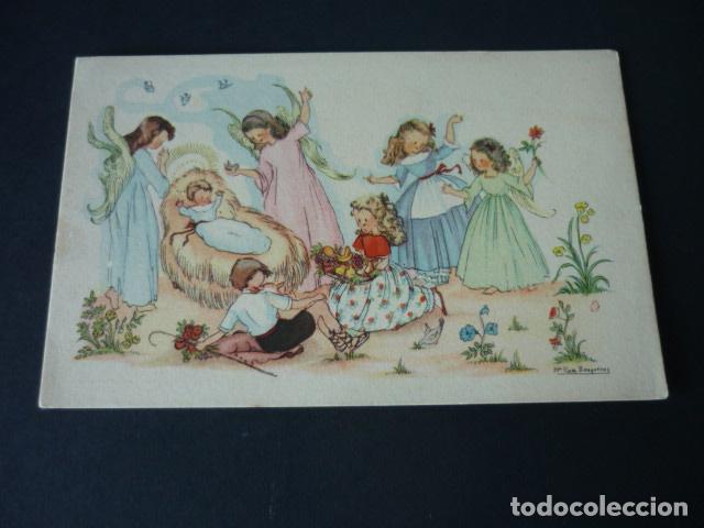 Postcards: NI&Ntilde;O JESUS EN PESEBRE ANTIGUA POSTAL MARIA ROSA LLONGUERES ILUSTRADORA
