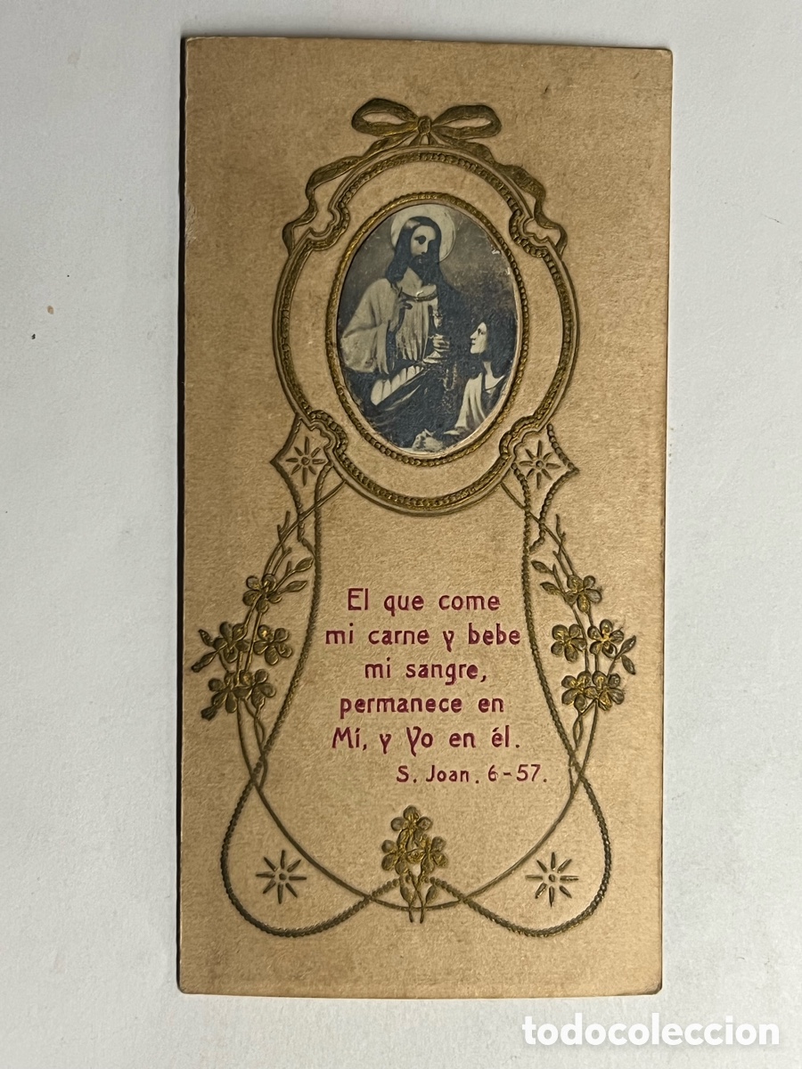 Postais: VALENCIA. Colegio de Padres Escolapios. Recuerdo Primera Comuni&oacute;n Troquelado (a.1922)