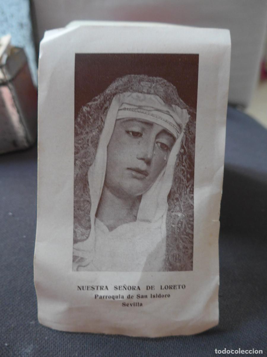 Postales: ESTAMPA RECORDATORIO DE LA VIRGEN DE NUESTRA SE&Ntilde;ORA DE LORETO PARROQUIA DE SAN ISIDORO SEVILLA