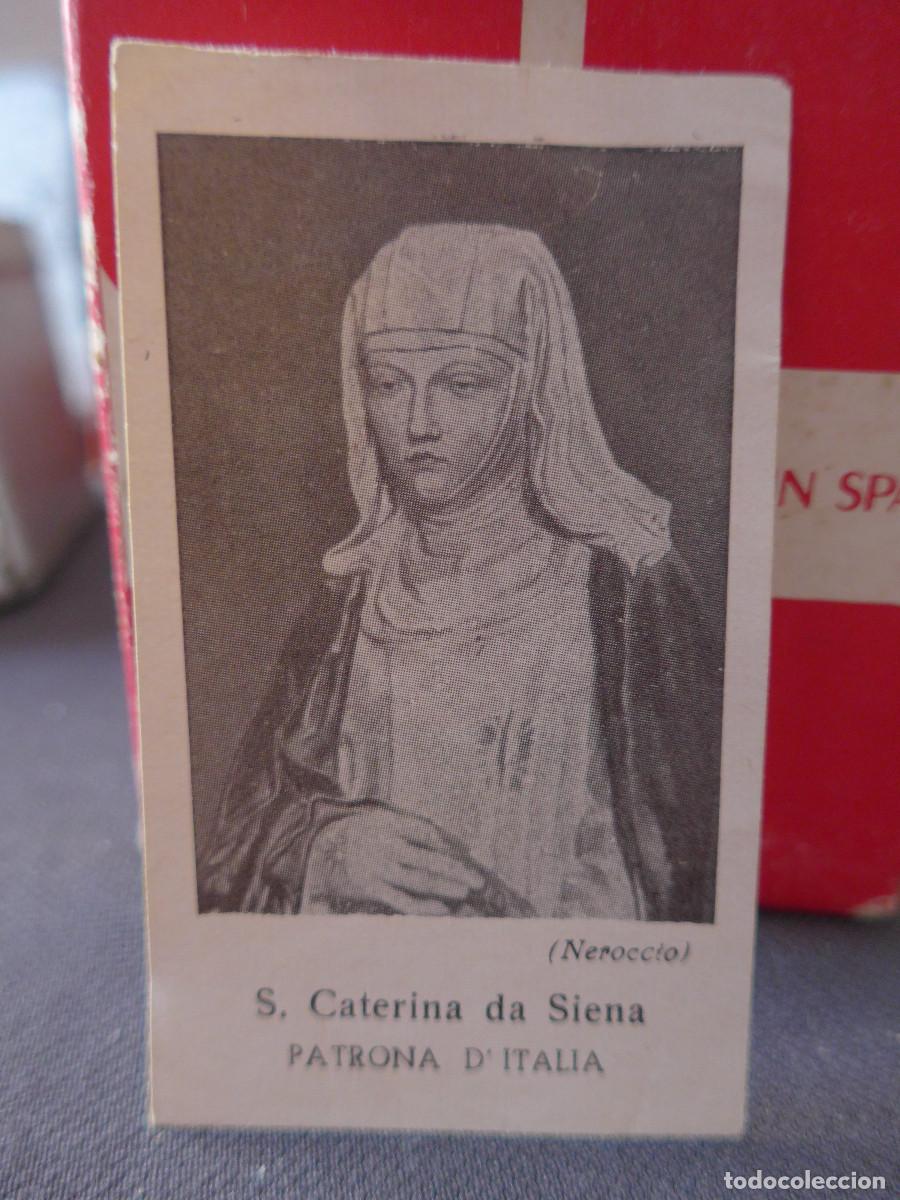 Postales: ESTAMPA RECORDATORIO DE S. CATERINA DA SIENA PATRONA D' ITALIA