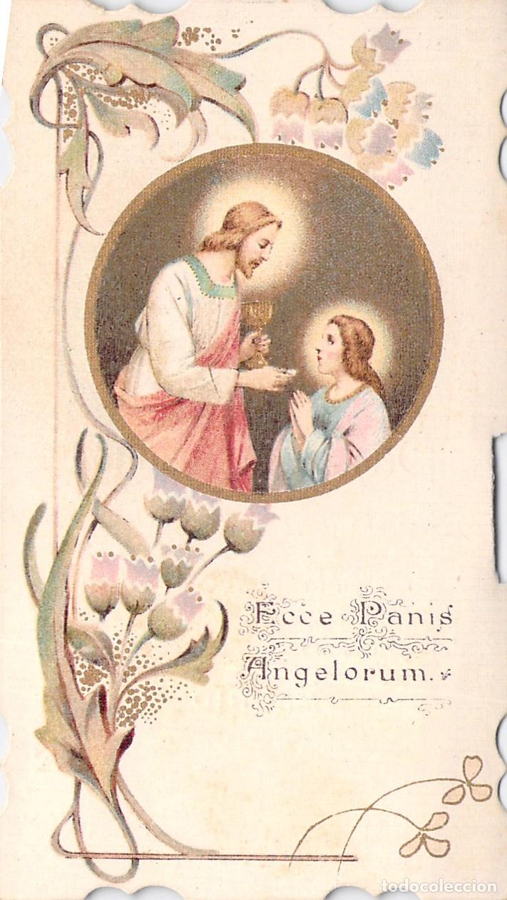 Postales: Estampa Religiosa de Primera Comuni&oacute;n, Madrid, Ecce Panis Angelorum