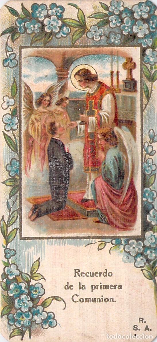 Postales: Estampa de Recuerdo de Primera Comuni&oacute;n en Barcelona, Hermanos Loza