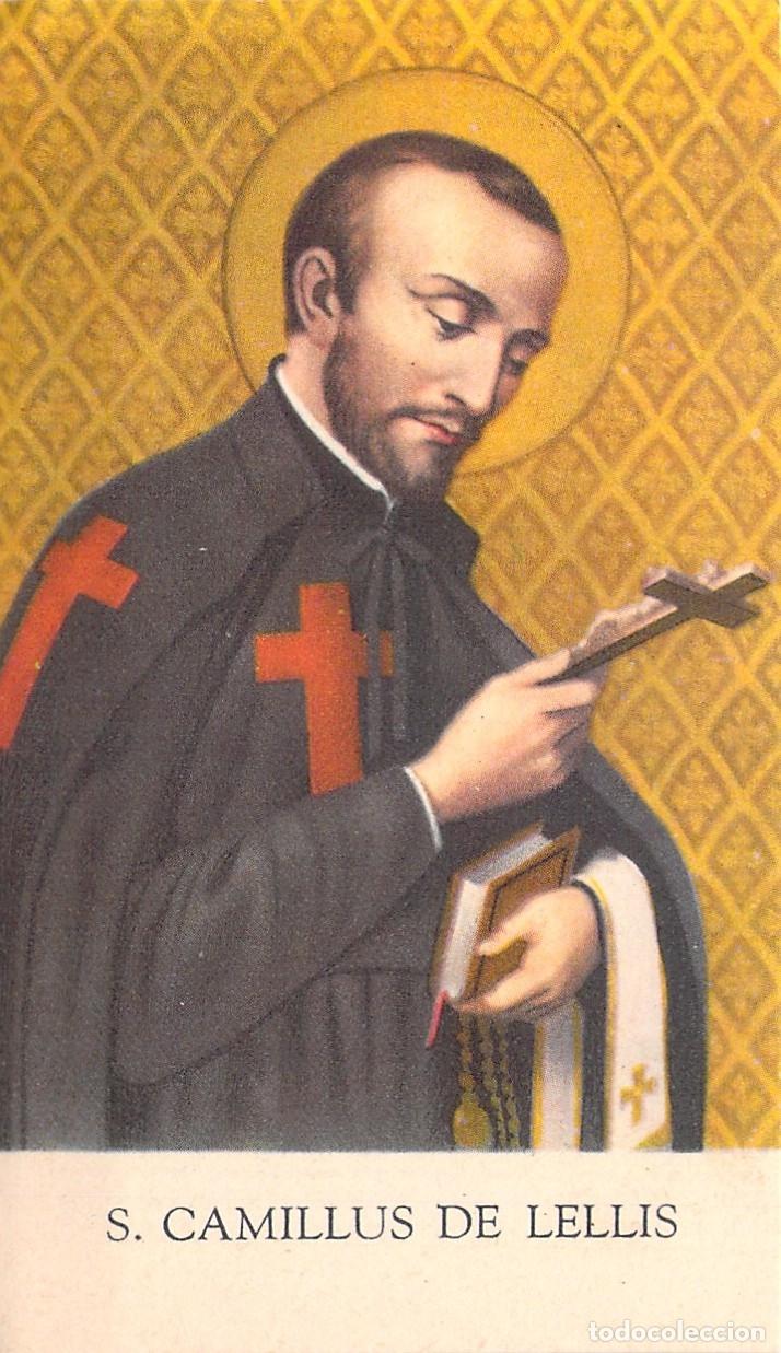 Postales: Estampa Religiosa de San Camilo de Lelis con Oraci&oacute;n