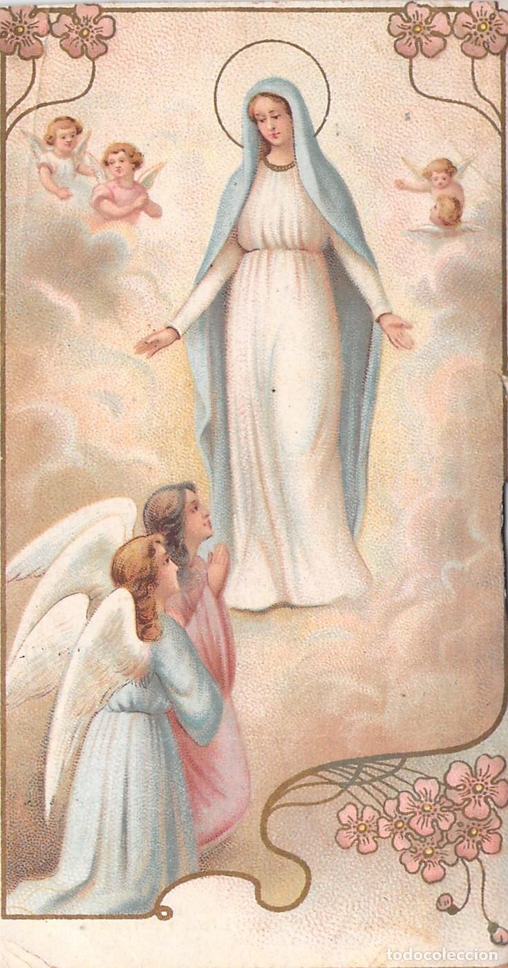 Postales: Estampa Ilustrada Religiosa Virgen Mar&iacute;a y &Aacute;ngeles Barcelona
