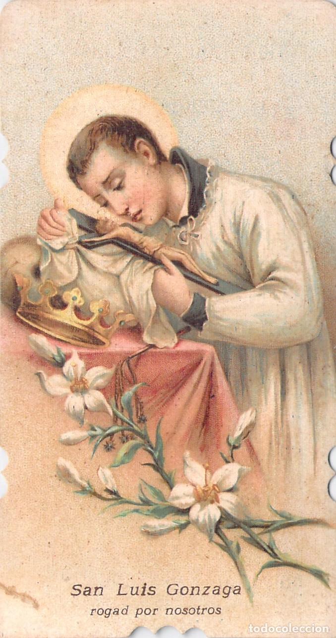 Postcards: Estampa Estampita de San Luis Gonzaga con Himno