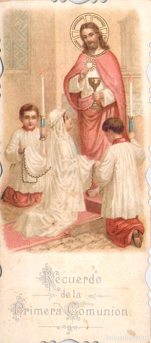 Cartoline: Estampa de Recuerdo de Primera Comuni&oacute;n en Barcelona Iglesia San Francisco