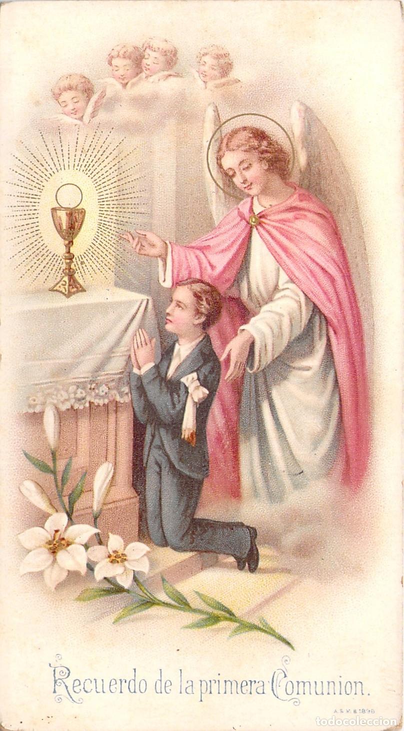 Postcards: Estampa Recordatorio de Primera Comuni&oacute;n con &Aacute;ngel
